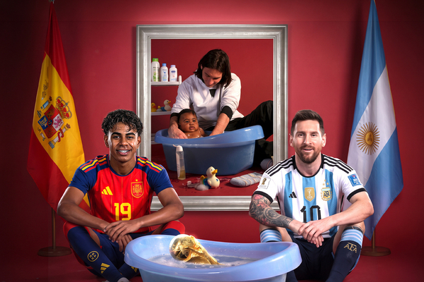 O banho abençoado dado por Messi a Yamal: «Foi a primeira vez que pegou num bebé ao colo»