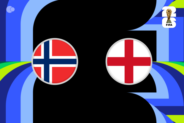 Noruega 1-1 Inglaterra ao minuto